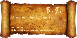 Blocher Gyöngyi névjegykártya